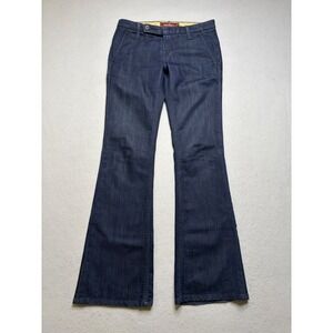 Raven Denim Mackenzie Jeans Womens 26 Blue Raw Flare Low Rise Trouser Y2K RD6002